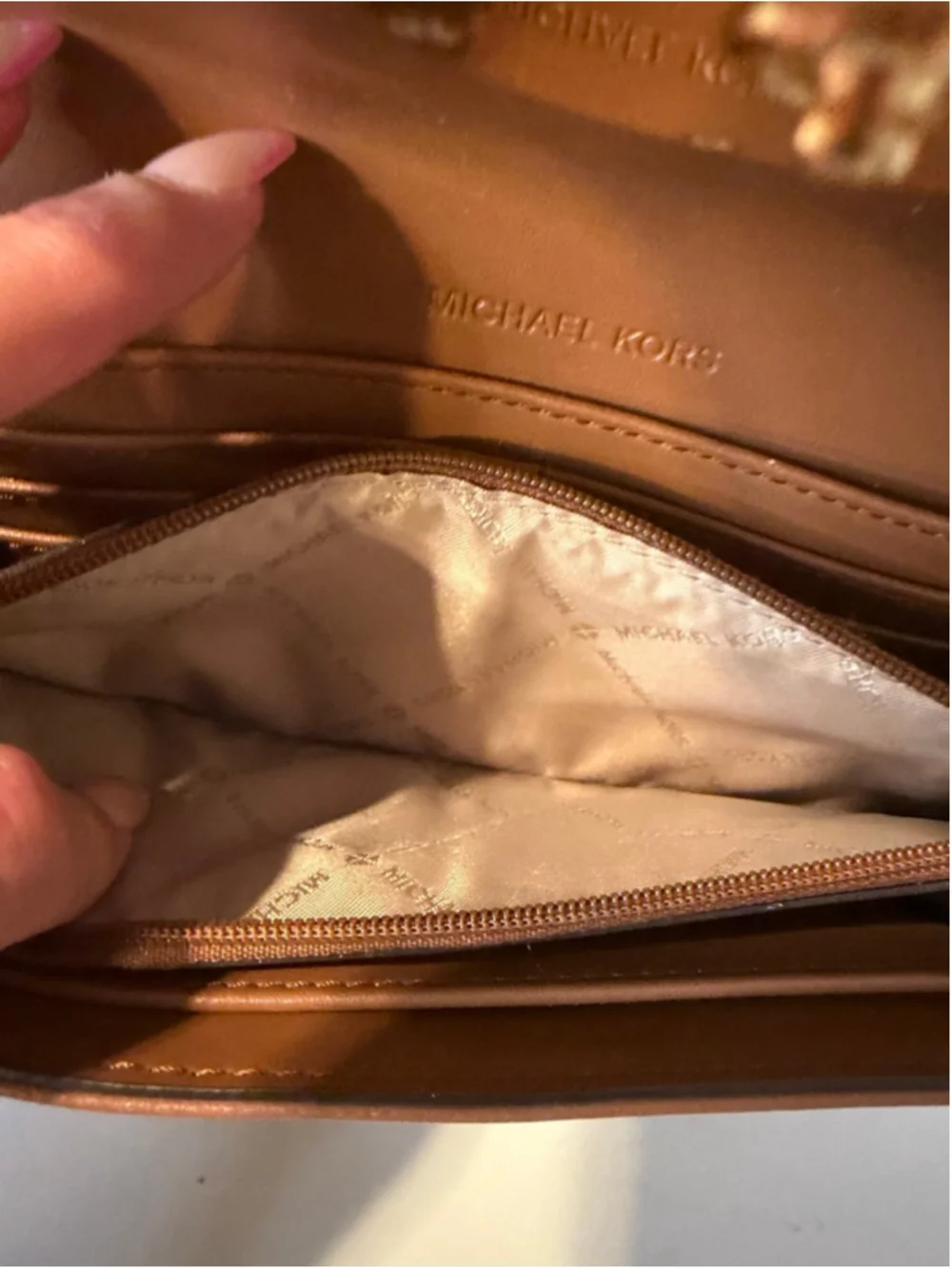 Women's Michael Kors Brown Beige Monogram Wallet One Size